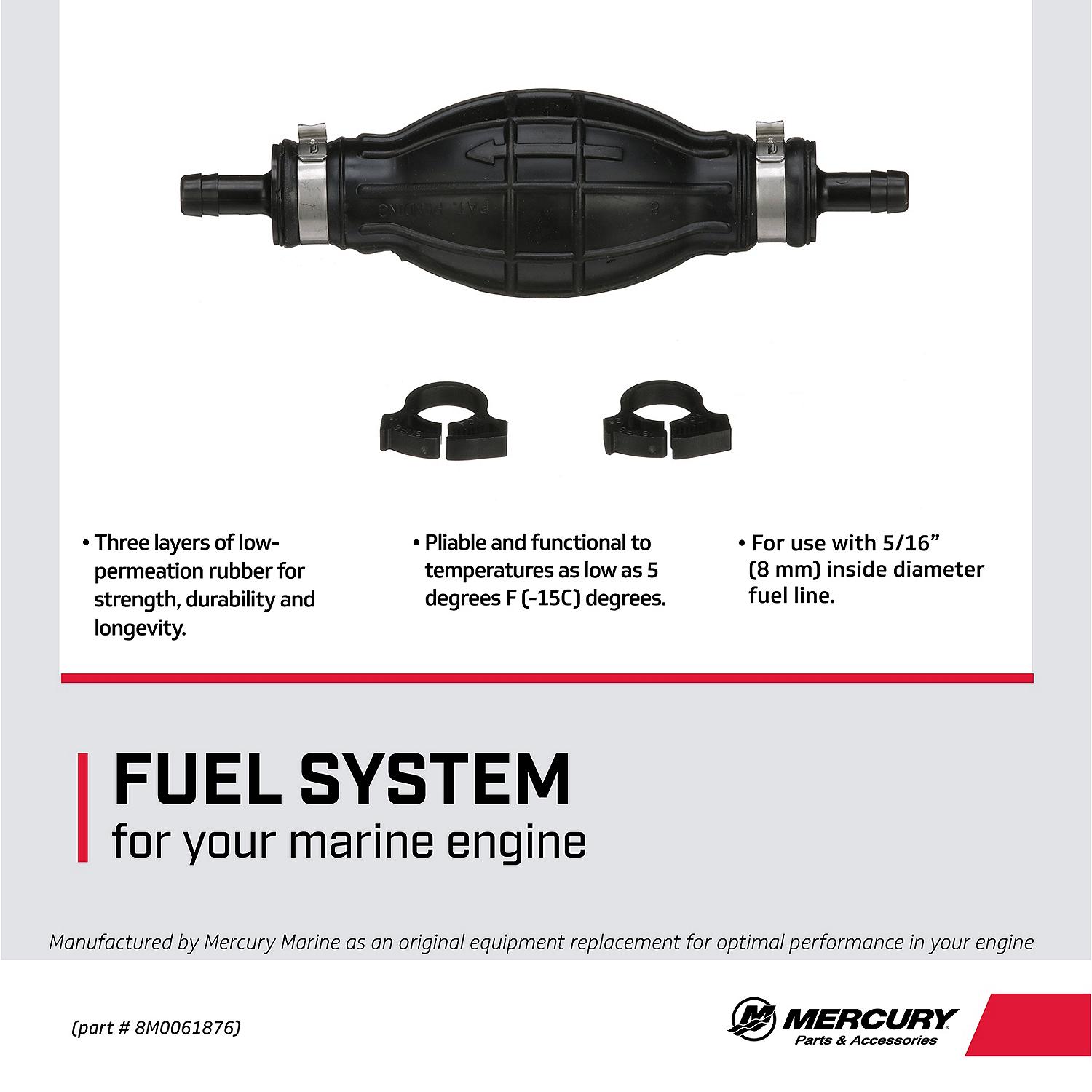 Mercury Primer Bulb 8M0061876 for 5/16-Inch (8mm) Inside Diameter Fuel Lines