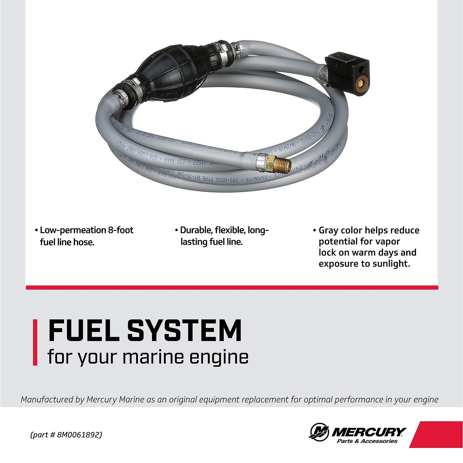 Mercury Fuel Line Assembly 8M0061892 for Select Mercury, Mariner and Force Outboards