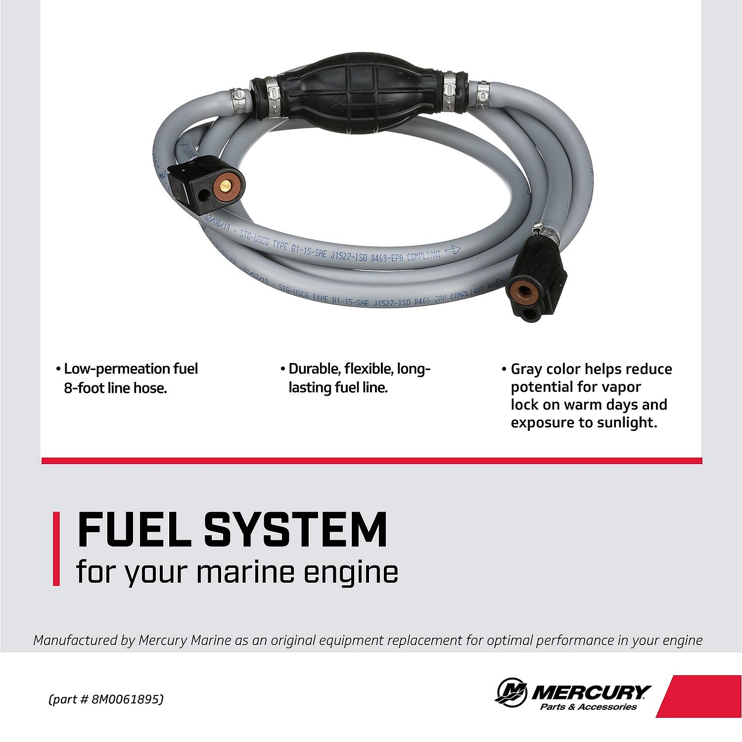 Mercury Fuel Line Assembly 8M0061895 for Select Mercury, Mariner and Force Outboards