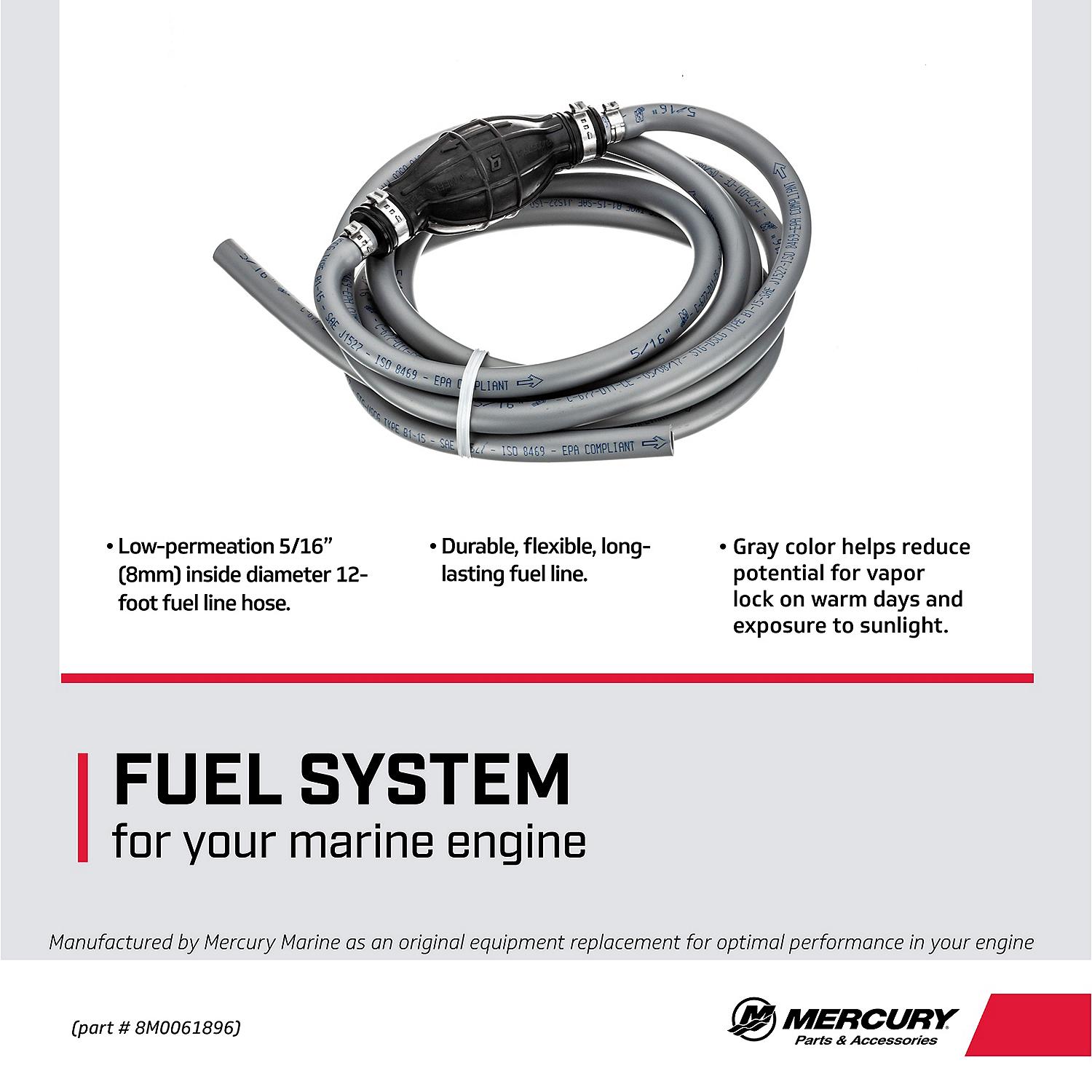 Mercury 5/16 in. (8mm) I.D. Fuel Line Assembly 8M0061896 12 Feet