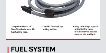 Mercury Fuel Line Assembly 8M0061898 for 2011 Pressurized 6.6-Gallon Fuel Tanks  – 12 Feet