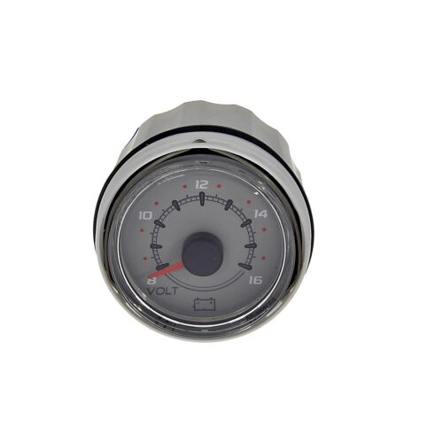 8M0065963 12 Volt Voltage Gauge SmartCraft – Round – Gray