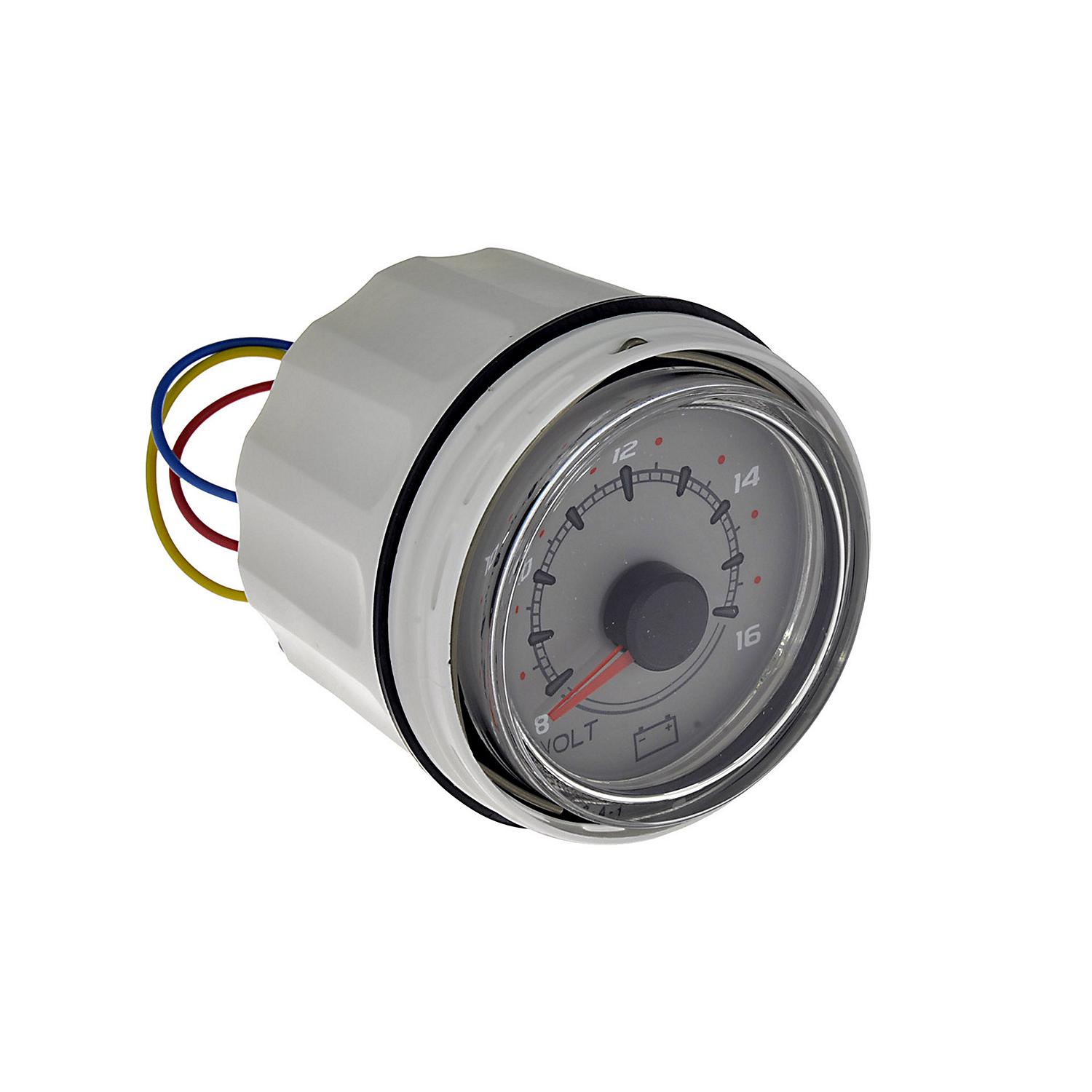 8M0065963 12 Volt Voltage Gauge SmartCraft – Round – Gray