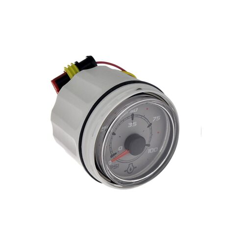 8M0065974 100 PSI Oil Pressure Gauge SmartCraft – Round – Gray