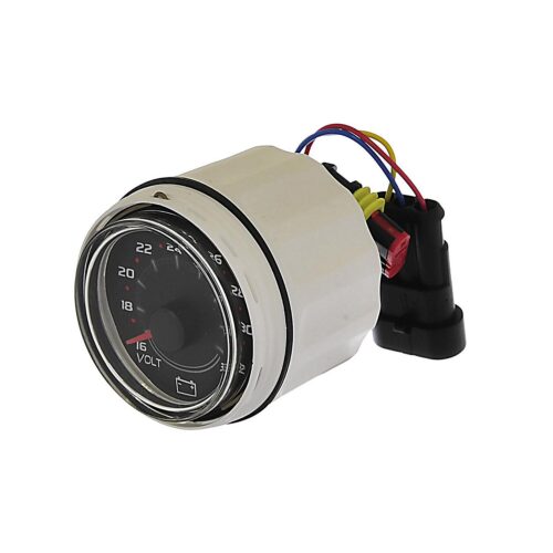 8M0069426 16-32 Volt Voltage Gauge SmartCraft – Round – Black