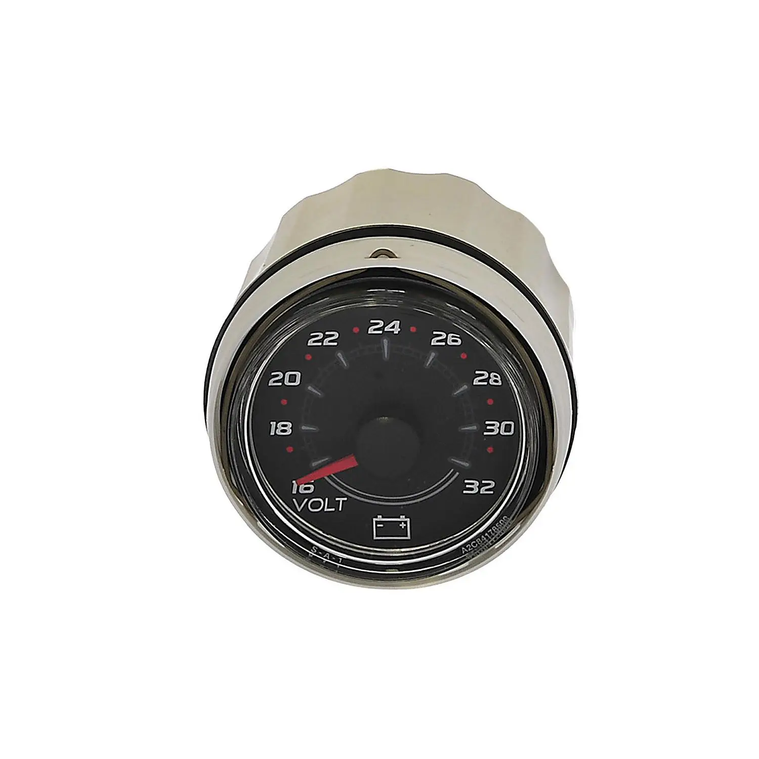 8M0069426 16-32 Volt Voltage Gauge SmartCraft - Round - Black - Image 3