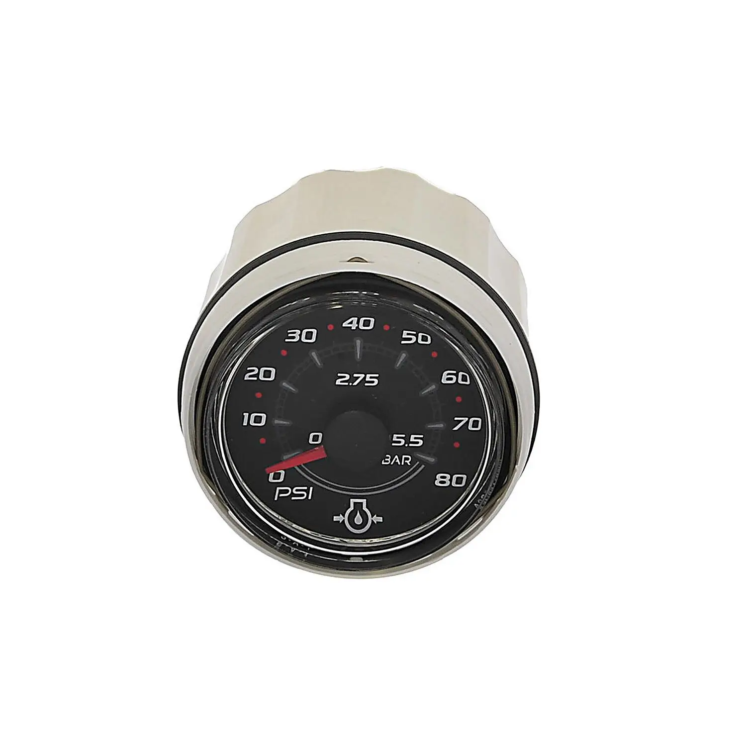 8M0069427 80 PSI Oil Pressure Gauge SmartCraft – Round – Black