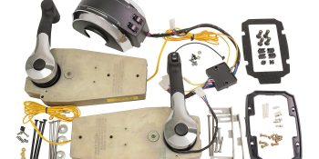 8M0075246 Dual Engine Binnacle Mount Remote Control – Individual Trim Switches on Control Housing – All MerCruiser Stern Drives