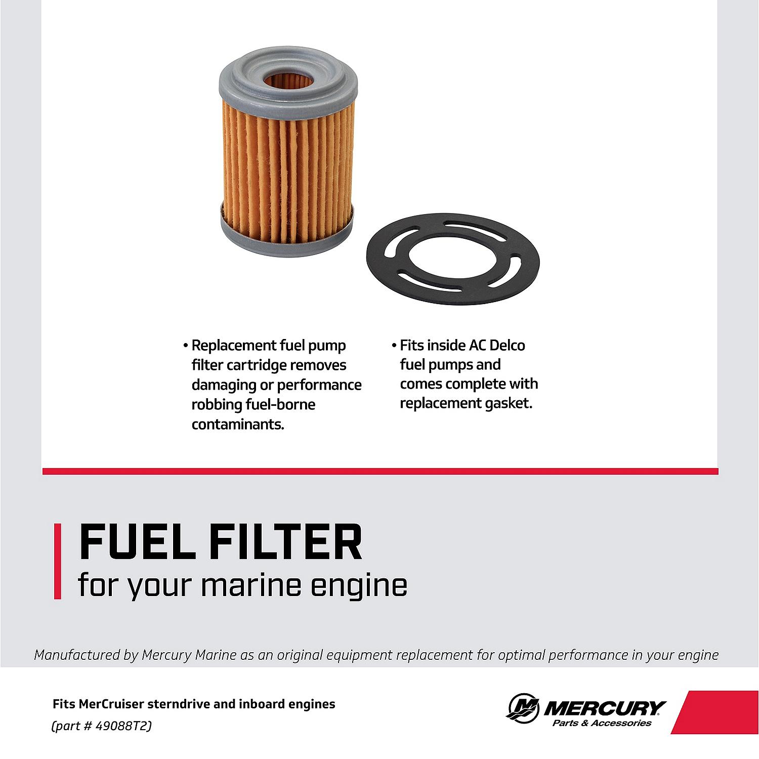 Mercury Fuel Filter 49088T2 for Select MerCruiser 4- and 6-Cylinder Gasoline Engines