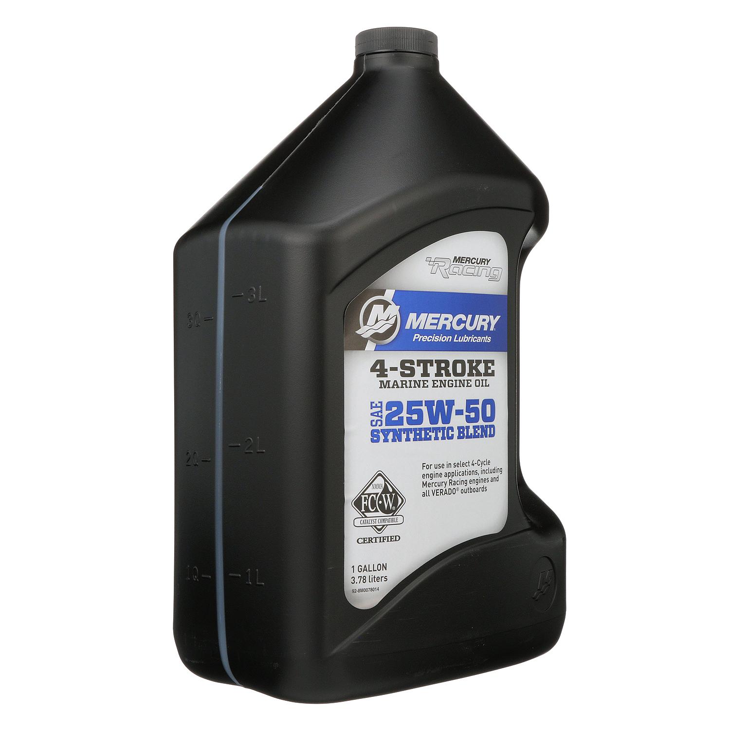 Mercury Racing 8M0078014 SAE 25W-50 Synthetic Blend High Performance 4-Stroke Marine Engine Oil - 1 Gallon - Image 2