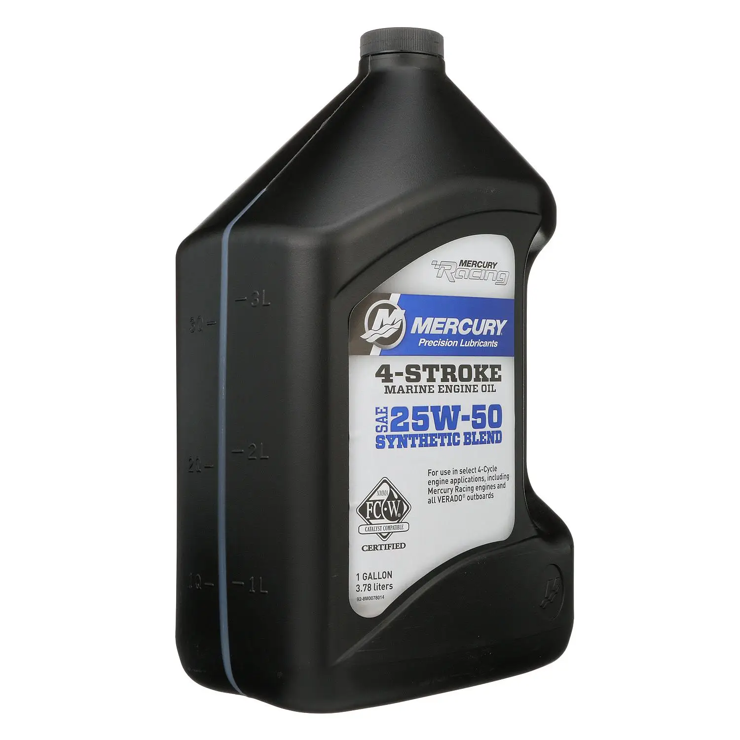 Mercury Racing 8M0078014 SAE 25W-50 Synthetic Blend High Performance 4-Stroke Marine Engine Oil - 1 Gallon - Image 2