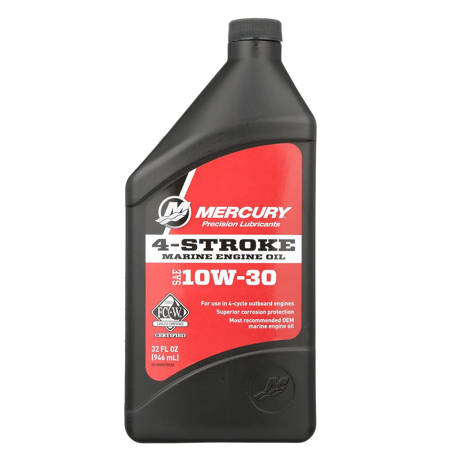 Mercury 8M0078625 SAE 10W-30 Mineral 4-Stroke Marine Engine Oil - 1 Quart Bottle - Image 2