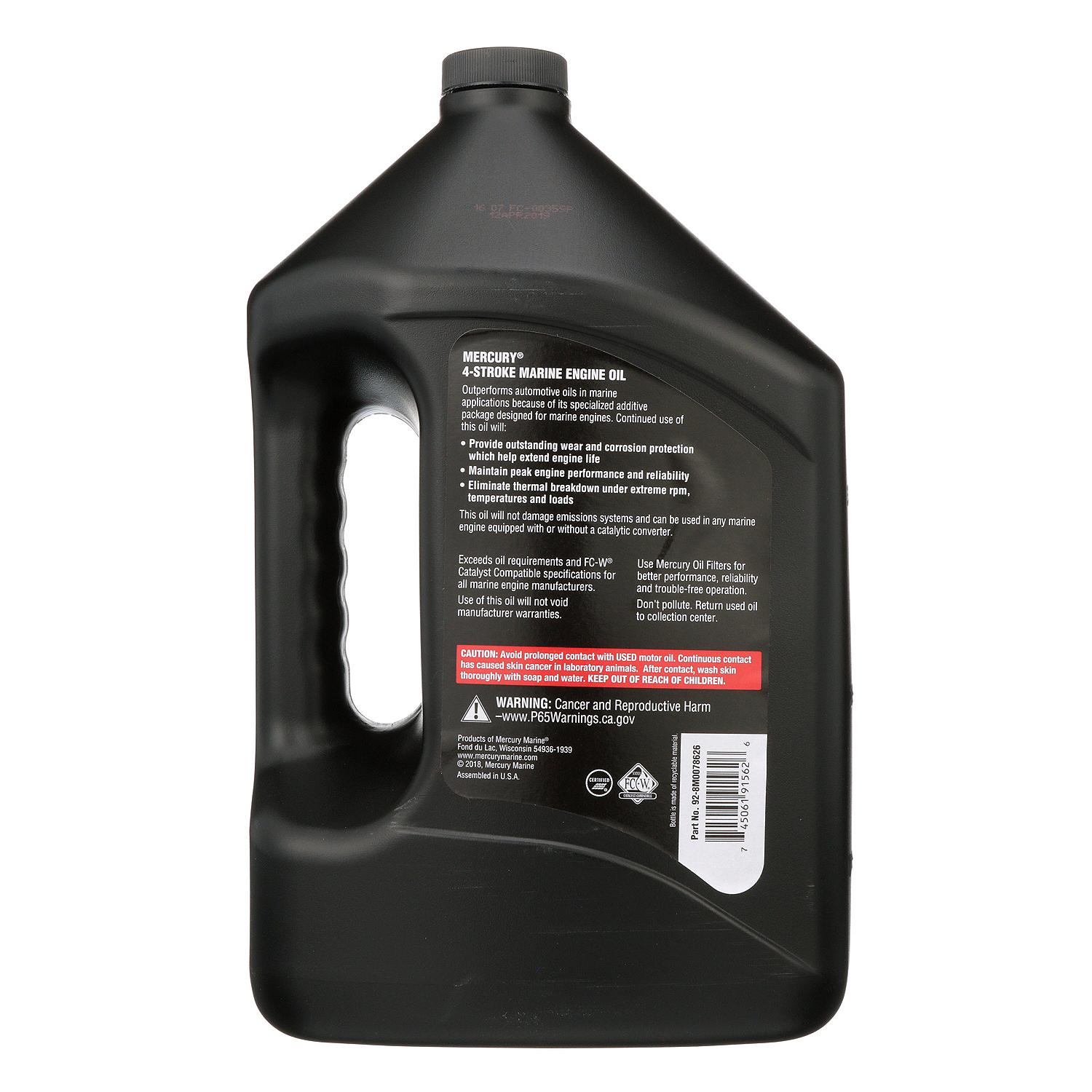 Mercury 8M0078626 SAE 10W-30 Mineral 4-Stroke Marine Engine Oil - 1 Gallon - Image 2