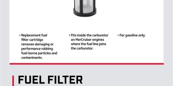 Mercury Fuel Filter 53336T for Select MerCruiser 3.0L, 4.3L, 5.0L, 5.7L and 7.4L Engines