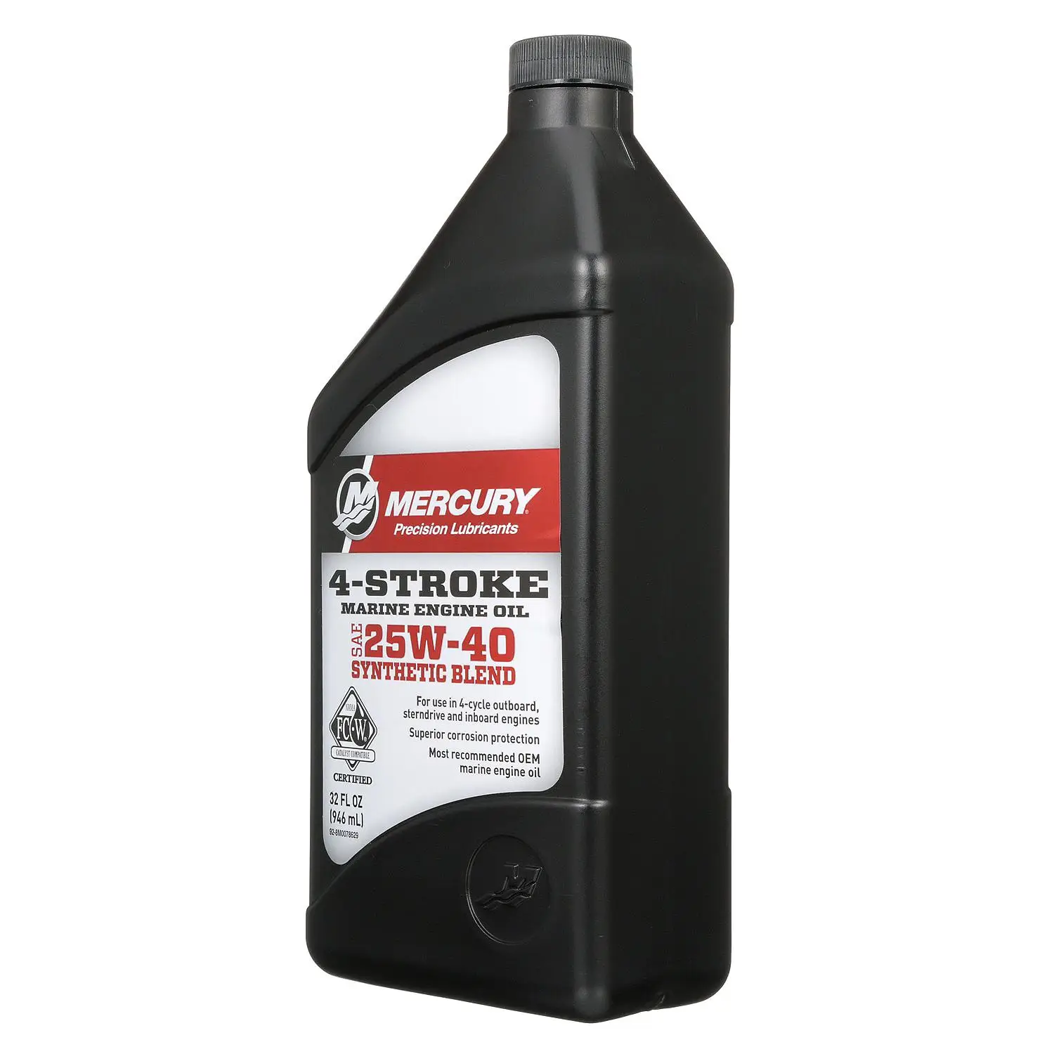 Mercury 8M0078629 SAE 25W-40 Synthetic Blend 4-Stroke Marine Engine Oil - 1 Quart Bottle - Image 5