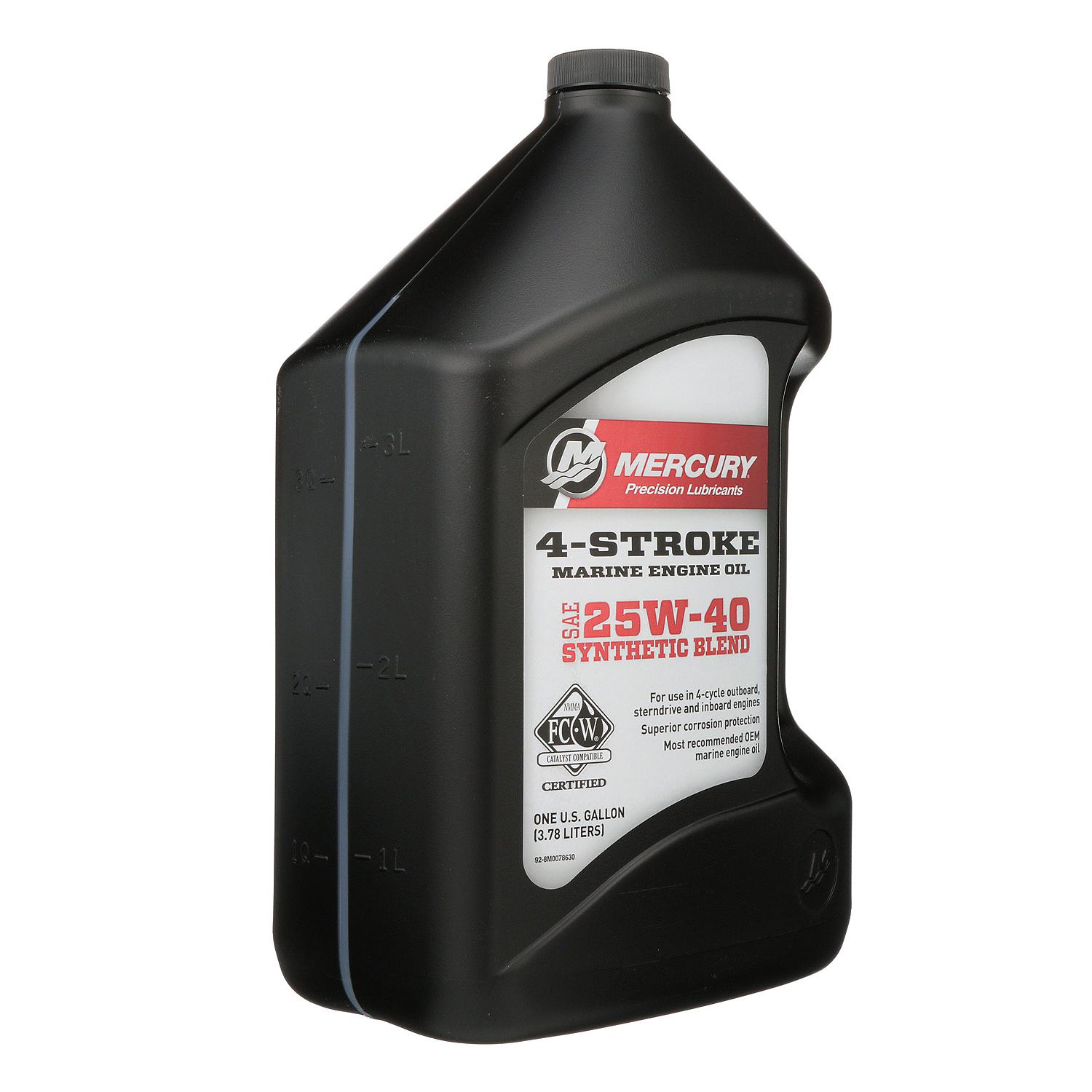 Mercury 8M0078630 SAE 25W-40 Synthetic Blend 4-Stroke Marine Engine Oil - 1 Gallon - Image 4