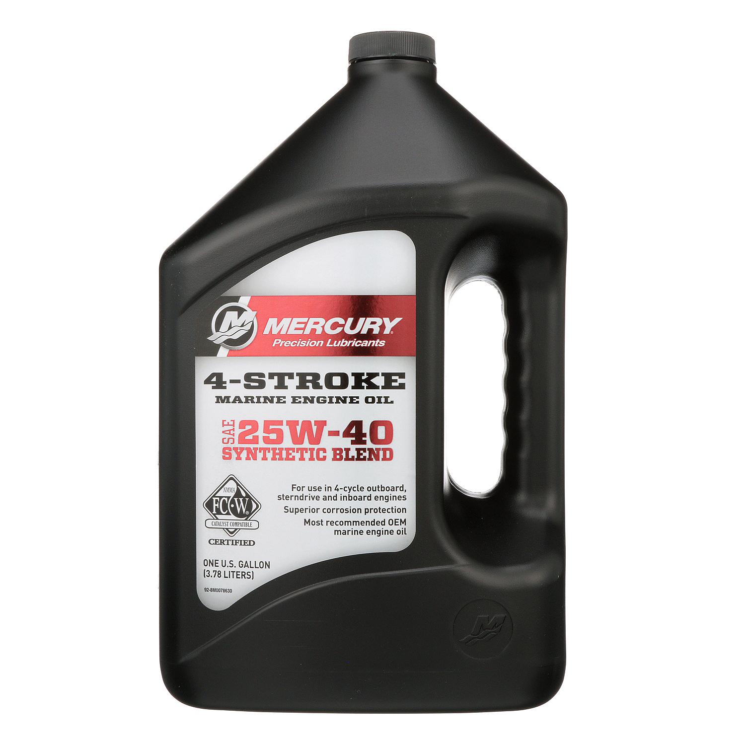 Mercury 8M0078630 SAE 25W-40 Synthetic Blend 4-Stroke Marine Engine Oil - 1 Gallon - Image 6