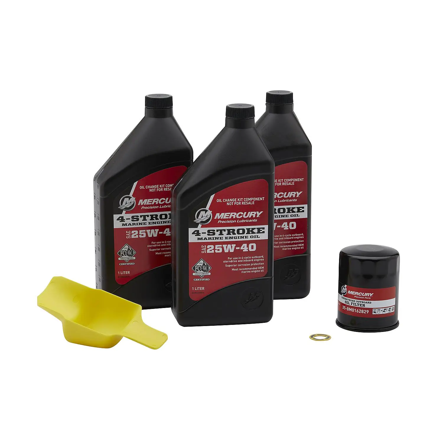 Mercury 8M0081916 SAE 25W-40 4-Stroke Outboard Oil Change Kit for Mercury 40/50/60hp EFI Outboards - Image 2