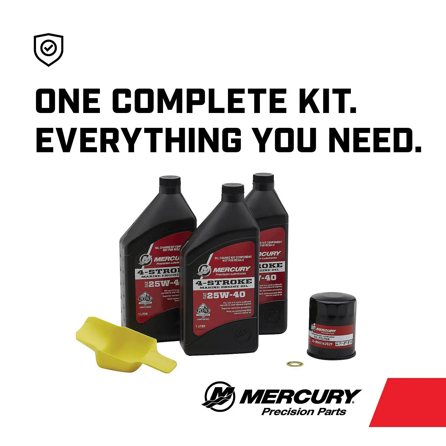 Mercury 8M0081916 SAE 25W-40 4-Stroke Outboard Oil Change Kit for Mercury 40/50/60hp EFI Outboards - Image 6