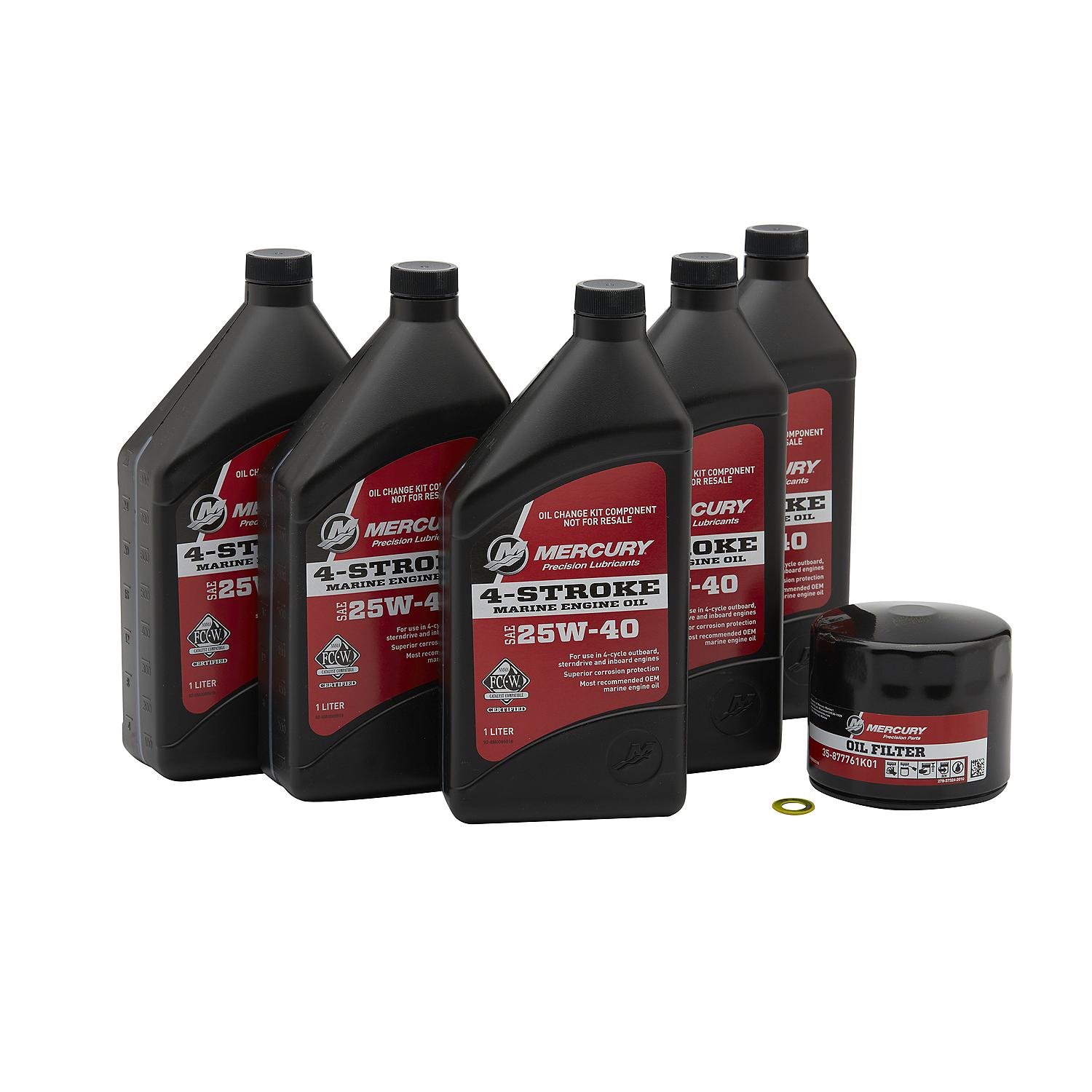 Mercury 8M0081917 SAE 25W-40 4-Stroke Outboard Oil Change Kit for Mercury 1.7L 75/90/115hp EFI Outboards - Image 2