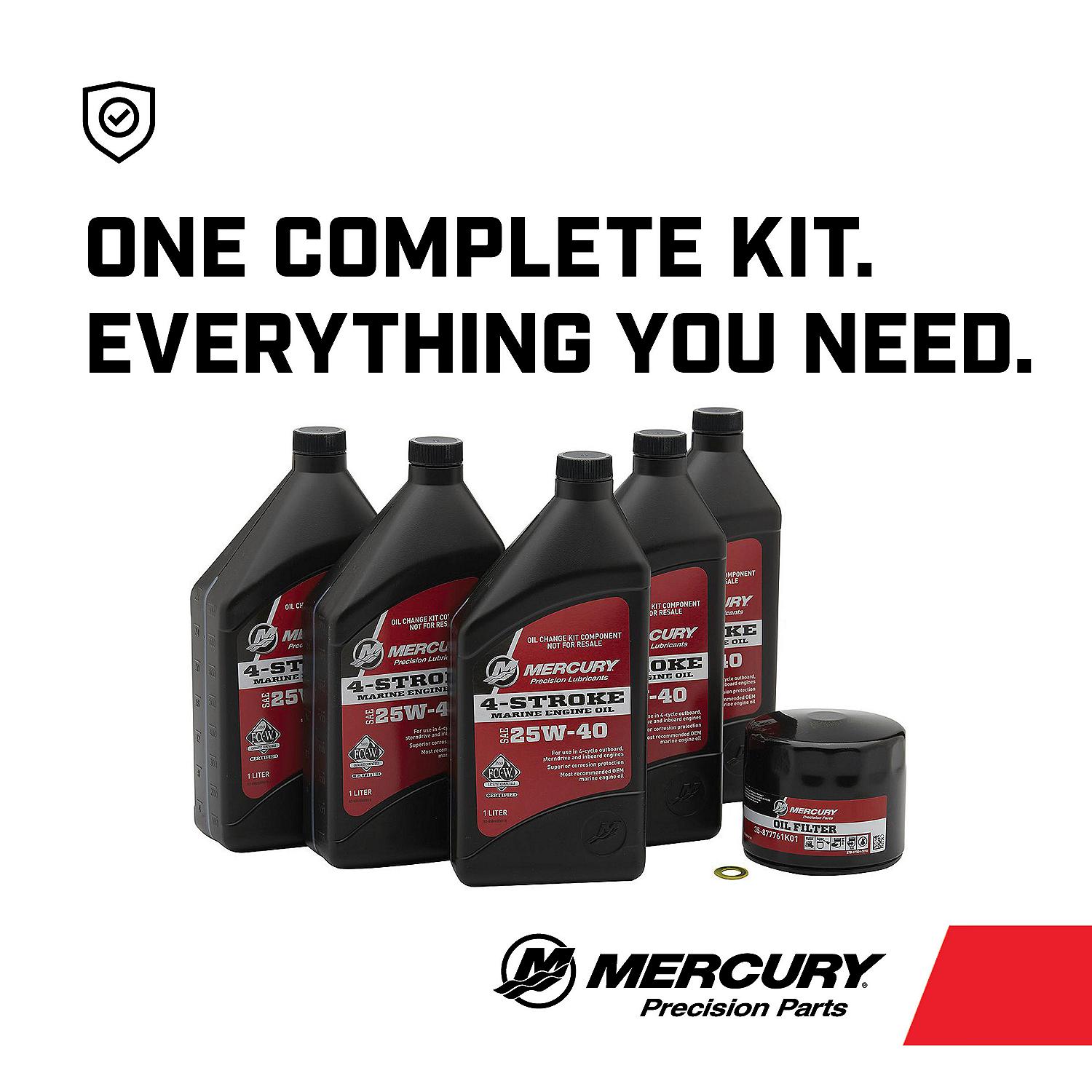 Mercury 8M0081917 SAE 25W-40 4-Stroke Outboard Oil Change Kit for Mercury 1.7L 75/90/115hp EFI Outboards - Image 5