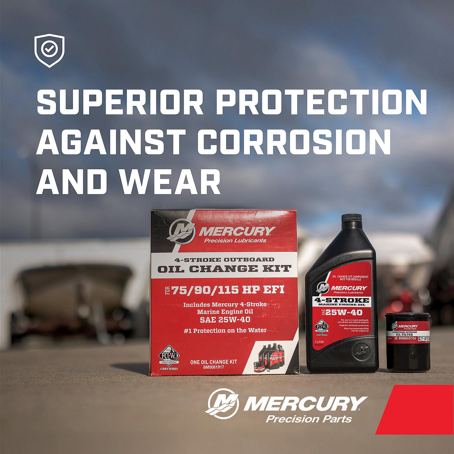 Mercury 8M0081917 SAE 25W-40 4-Stroke Outboard Oil Change Kit for Mercury 1.7L 75/90/115hp EFI Outboards - Image 6