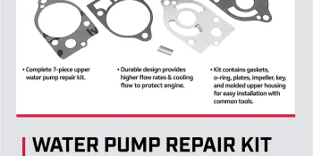 Mercury Water Pump Repair Kit 60366T1 for Older Mercury and Mariner 40-70hp TwoStroke Outboards