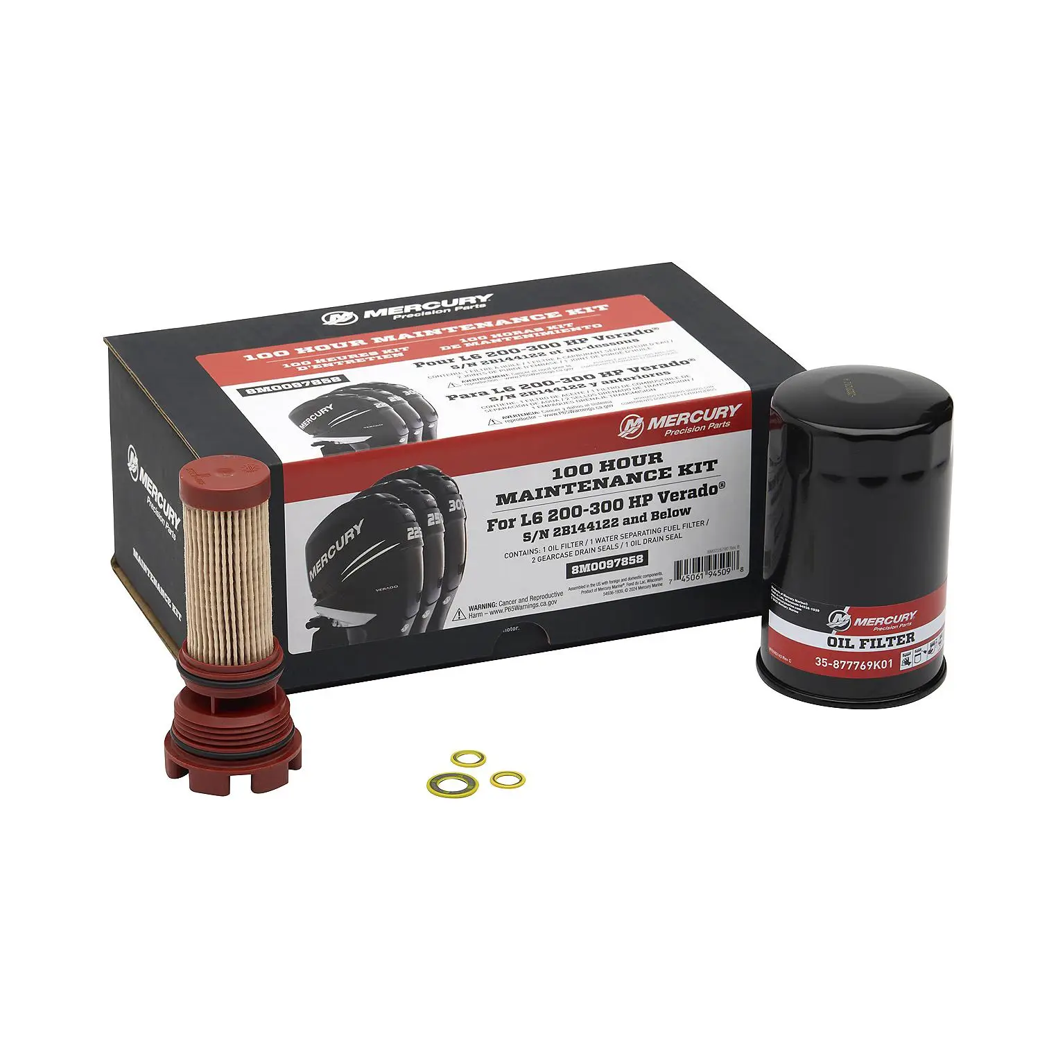 Mercury L6 200-300hp Verado 100 Hour Maintenance Kit - Image 2