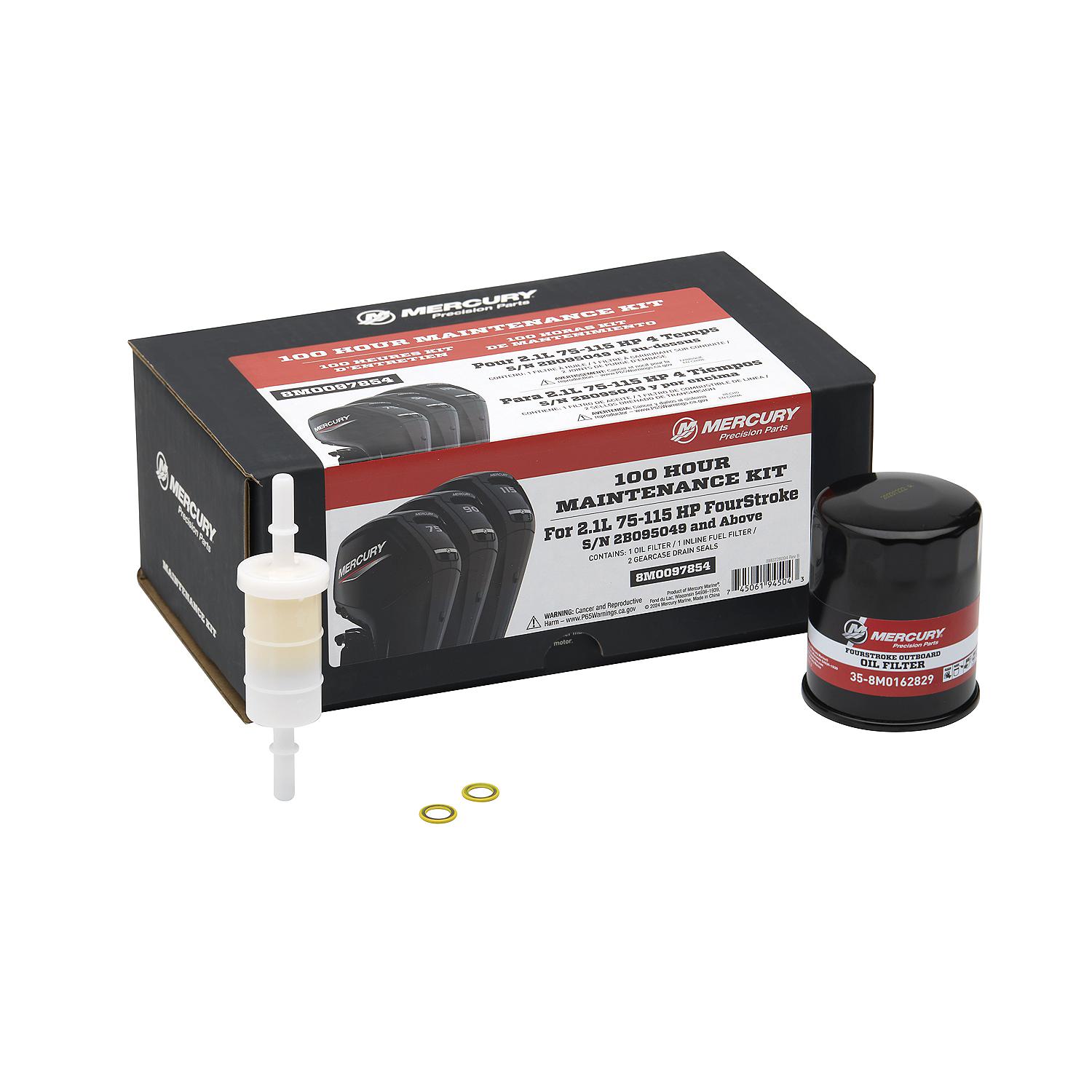 Mercury 2.1L 75-115hp FourStroke 100 Hour Maintenance Kit - Image 3