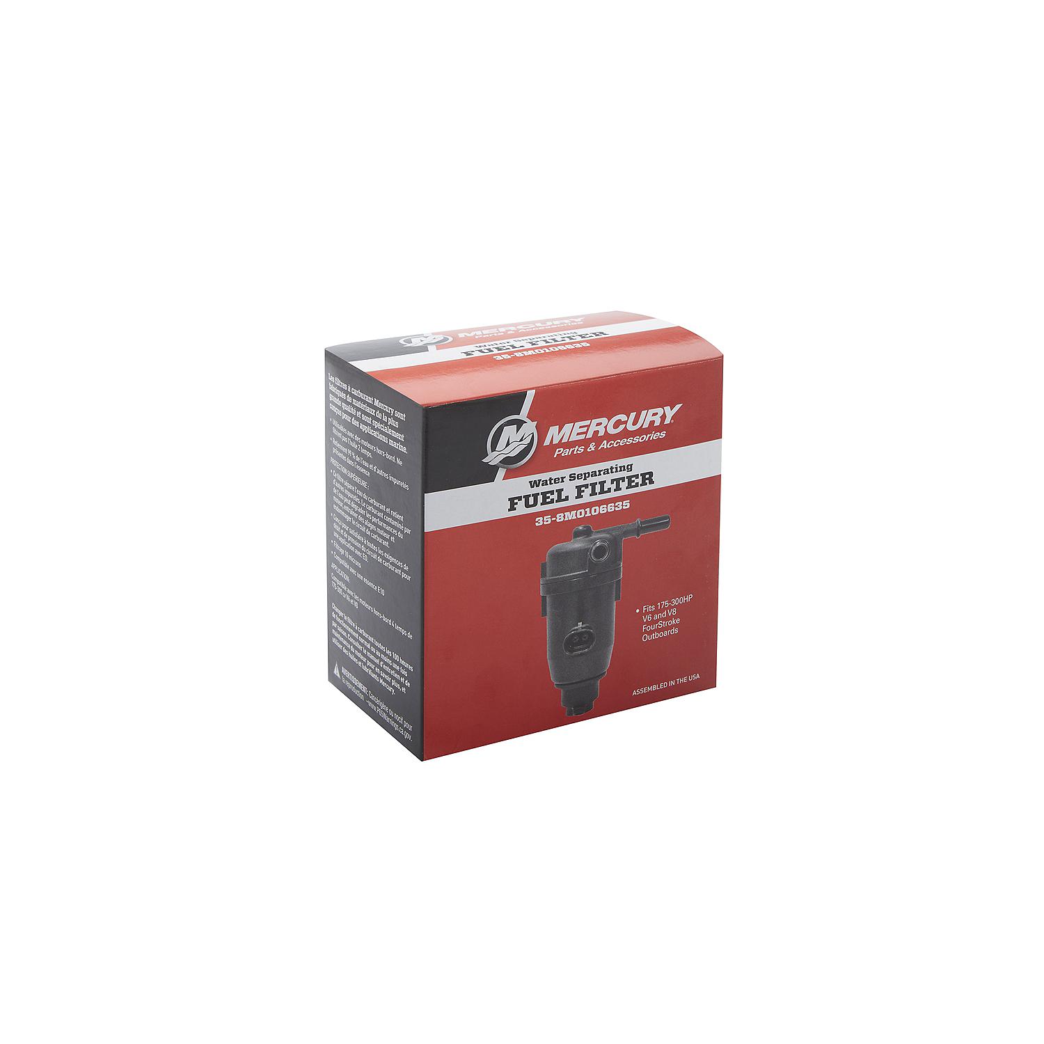 Mercury On-Engine Water Separating Fuel Filter 8M0106635 for V6 and V8 FourStroke Outboards - Image 2
