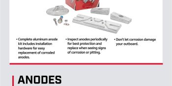 Mercury Aluminum Anode Kit 8M0107549 for Select Mercury and Mariner 75-150hp FourStroke Outboards