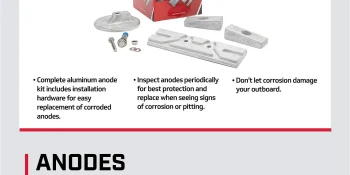 Mercury Aluminum Anode Kit 8M0107549 for Select Mercury and Mariner 75-150hp FourStroke Outboards