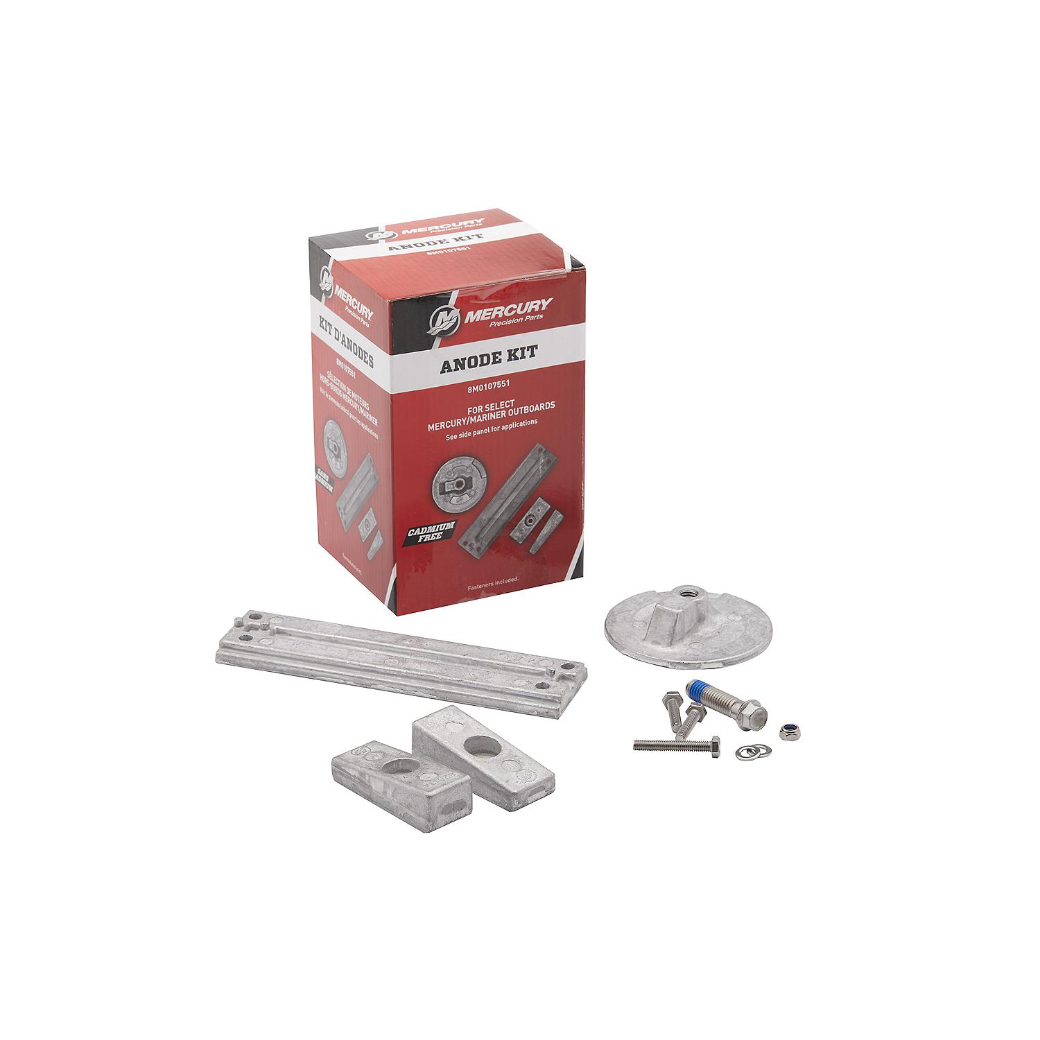 Mercury Aluminum Anode Kit 8M0107551 for Select Mercury Verado and OptiMax Outboards