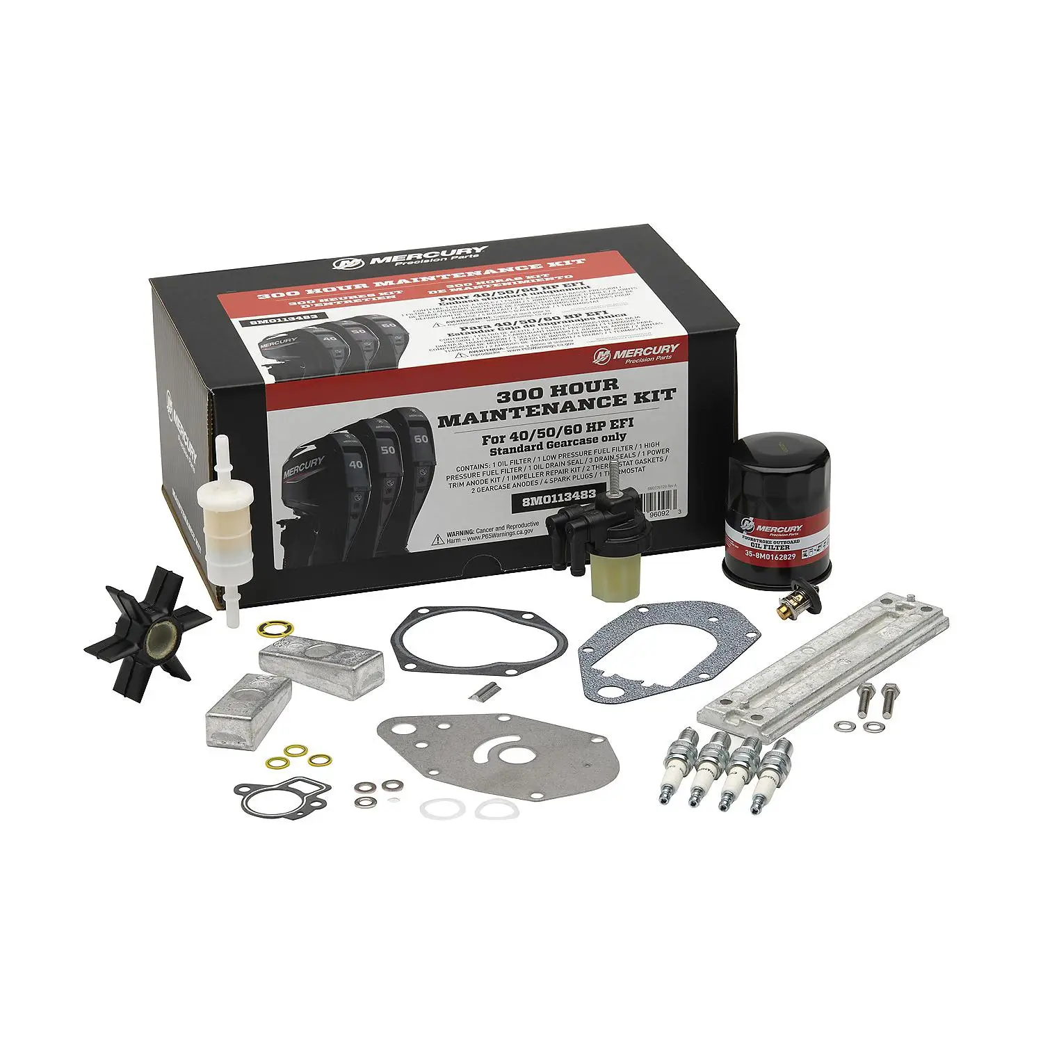 Mercury 4-cylinder 40-60hp FourStroke EFI 300 Hour Maintenance Kit - Image 3