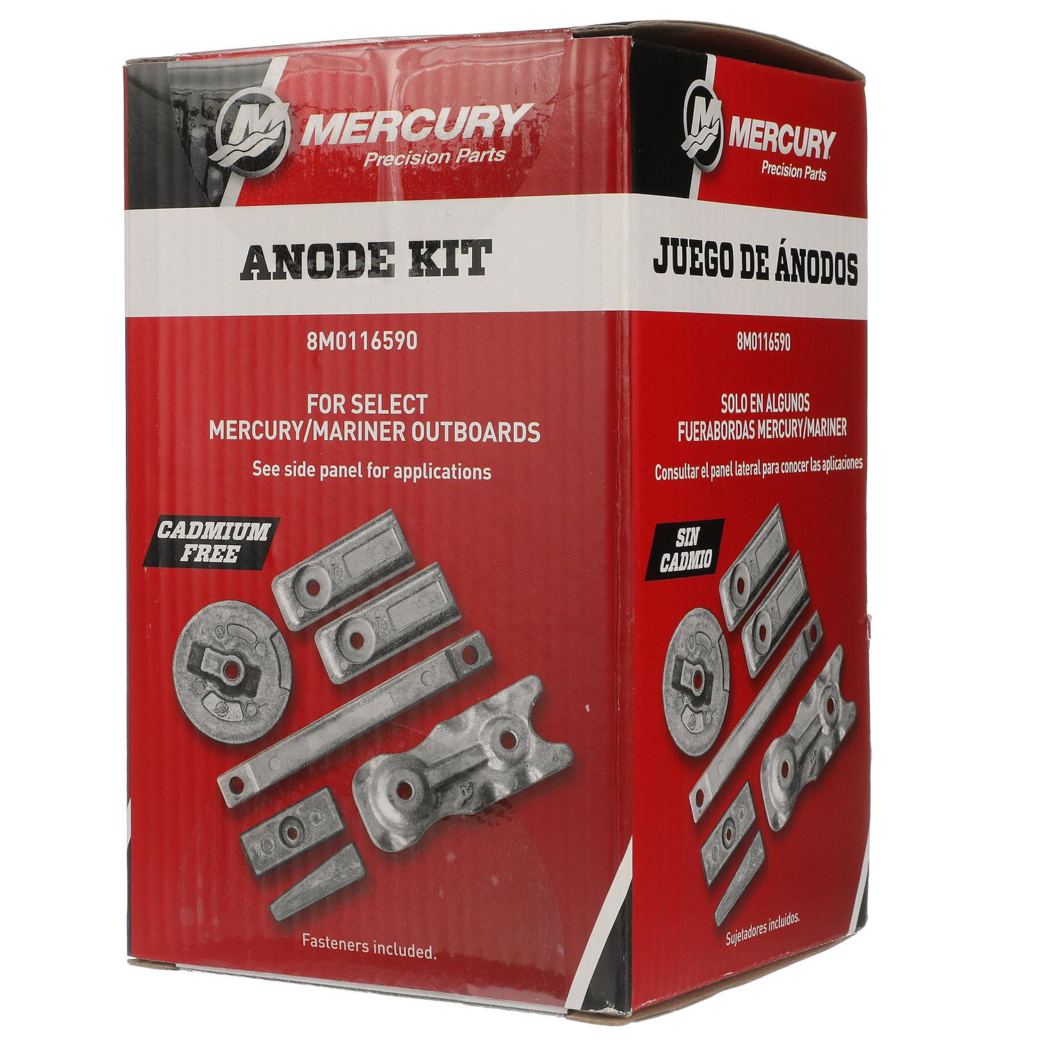 Mercury Aluminum Anode Kit 8M0116590 for Mercury L6 350-400hp Verado Outboards - Image 2