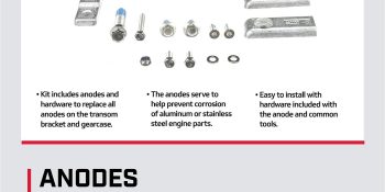 Mercury Aluminum Anode Kit 8M0116590 for Mercury L6 350-400hp Verado Outboards