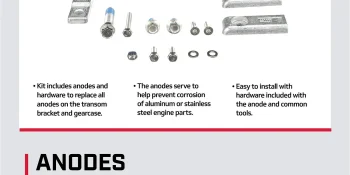 Mercury Aluminum Anode Kit 8M0116590 for Mercury L6 350-400hp Verado Outboards