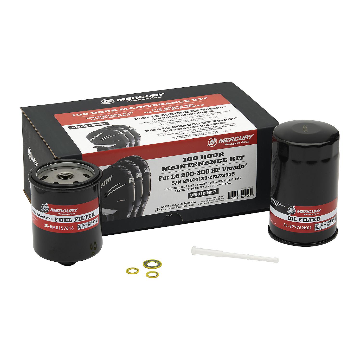 Mercury L6 200-400hp Verado EFI 100 Hour Maintenance Kit - Image 3