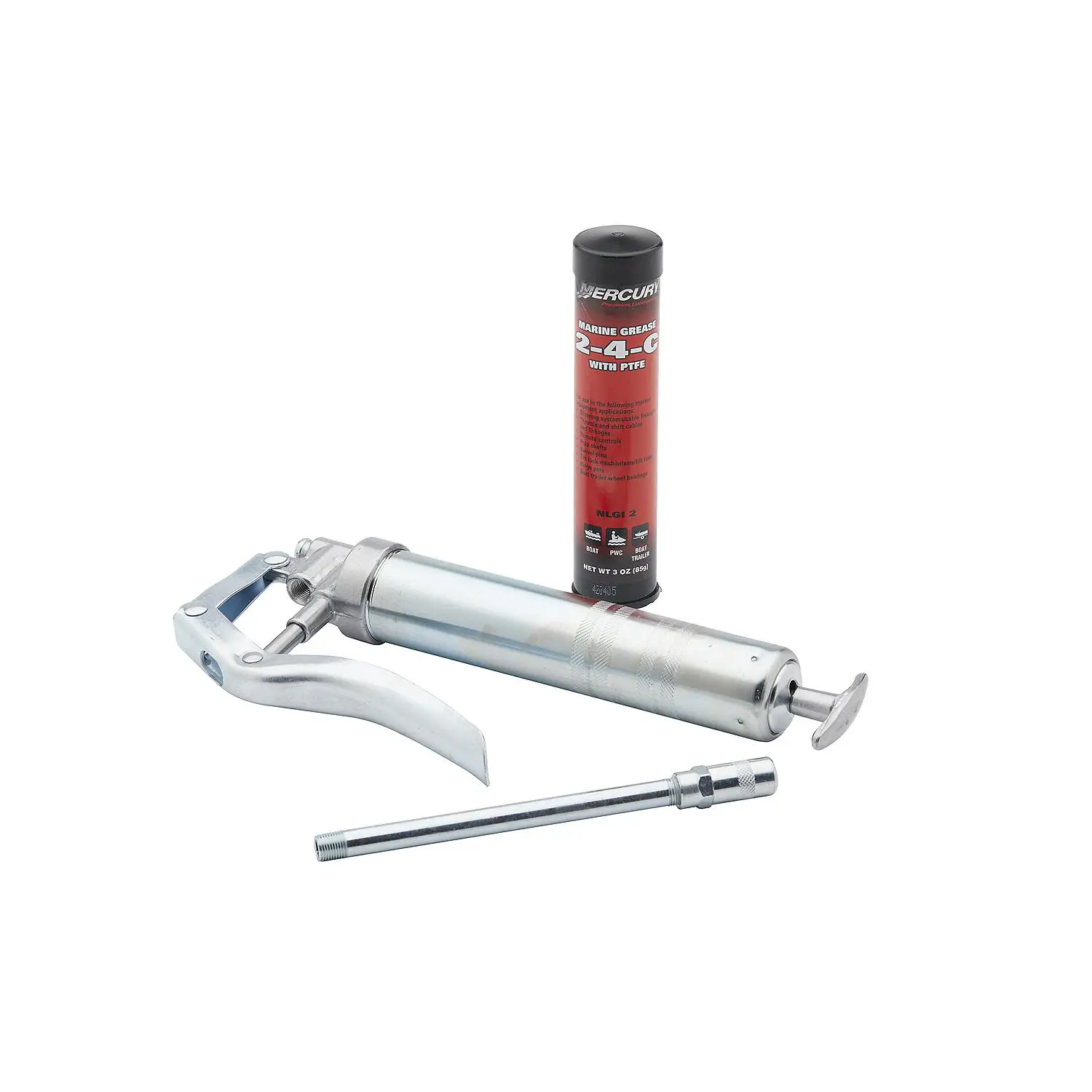 Mercury 74057K5 2-4-C Marine Grease with PTFE - Multi-Purpose Marine Lubricant - 3 oz Cartridge with Grease Gun - Image 2