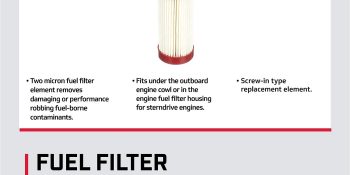 Mercury Replacement On Board Fuel Filter 8M0122424 for Mercury 135-200hp L4 Verado, L6 200‑300hp Verado, and 1.5L and 3.0L DFI Outboards