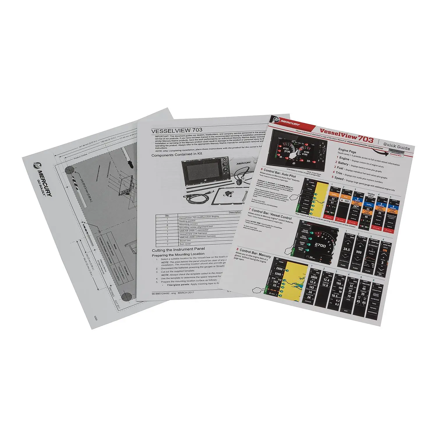 8M0124496 VesselView 703 Seven Inch Display - Multi-Engine Mercury Outboards or MerCruiser Engines with SmartCraft - Image 6