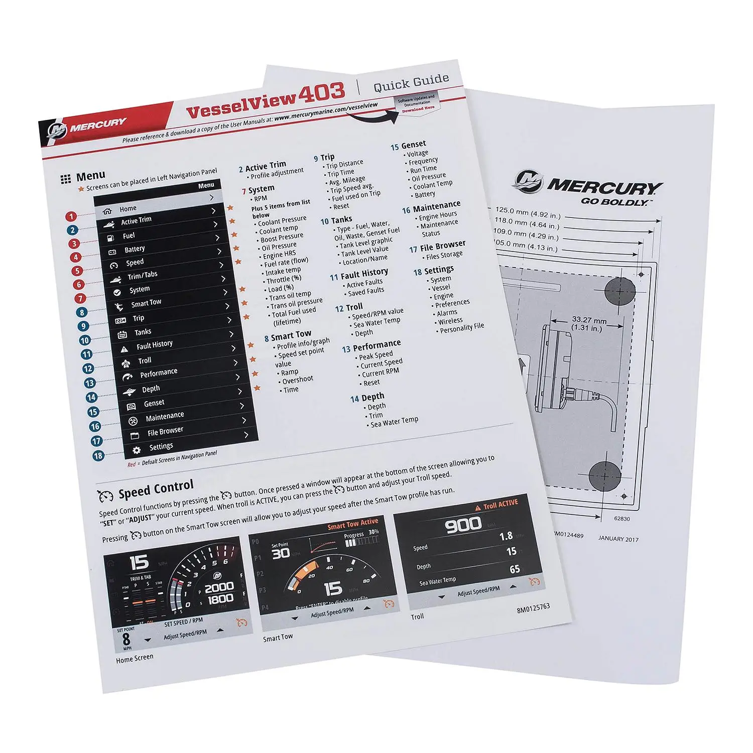 8M0124498 VesselView 403 Four Inch Display - Single or Multi-Engine Mercury Outboard or MerCruiser Engine with SmartCraft - Image 4
