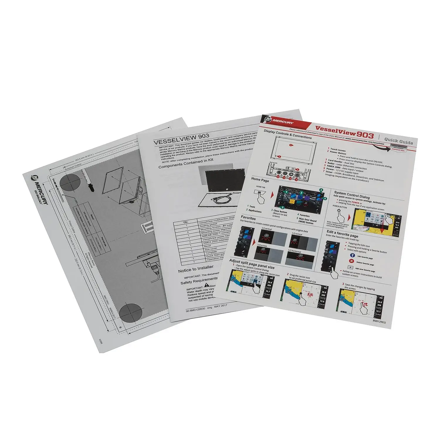 8M0129545 VesselView 903 Nine Inch Display – Multi-Engine Mercury Outboards or MerCruiser Engines with SmartCraft