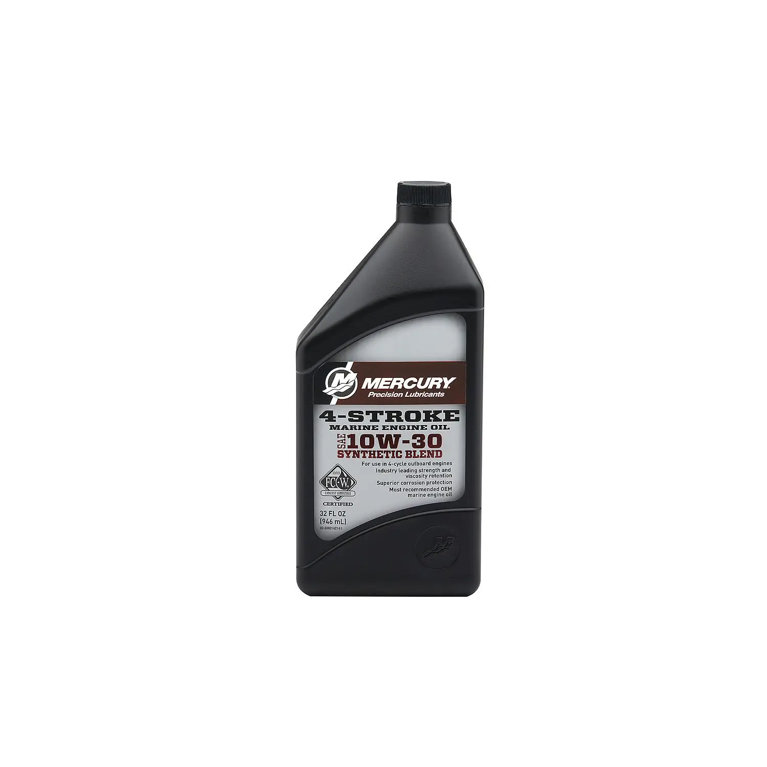 Mercury 8M0142141 SAE 10W-30 Synthetic Blend 4-Stroke Marine Engine Oil - 1 Quart Bottle - Image 2