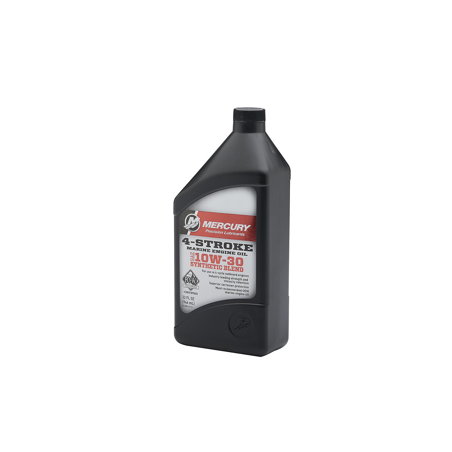 Mercury 8M0142141 SAE 10W-30 Synthetic Blend 4-Stroke Marine Engine Oil - 1 Quart Bottle - Image 4