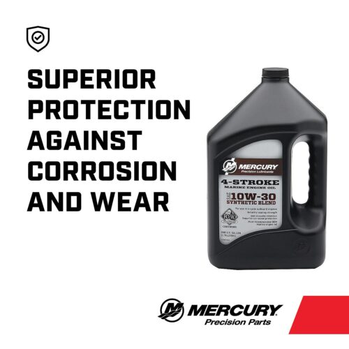 Mercury 8M0142151 SAE 10W-30 Synthetic Blend 4-Stroke Marine Engine Oil – 1 Gallon