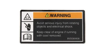 Mercury Warning Decal 8M0142569 for Mercury and Mercury Racing V6, V8 and V10 Outboards