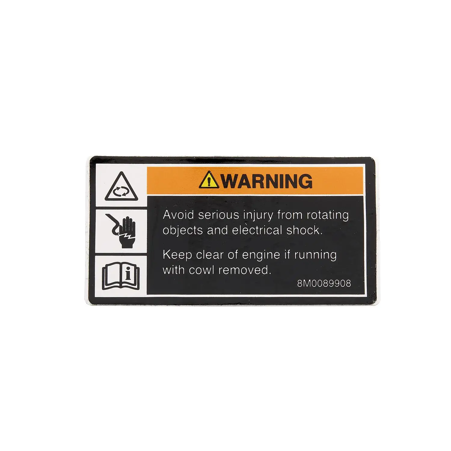 Mercury Warning Decal 8M0142569 for Mercury and Mercury Racing V6, V8 and V10 Outboards