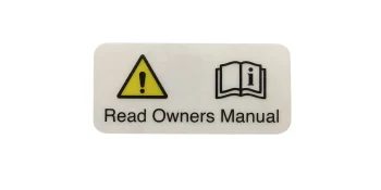 Mercury Read Manual Decal – Clear 8M0142577 for Mercury and Mercury Racing V6, V8 and V12 Outboards
