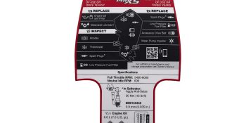 Mercury Maintenance Schedule Decal 8M0142540 for Mercury 3.4L V6 175hp Pro XS Outboards.